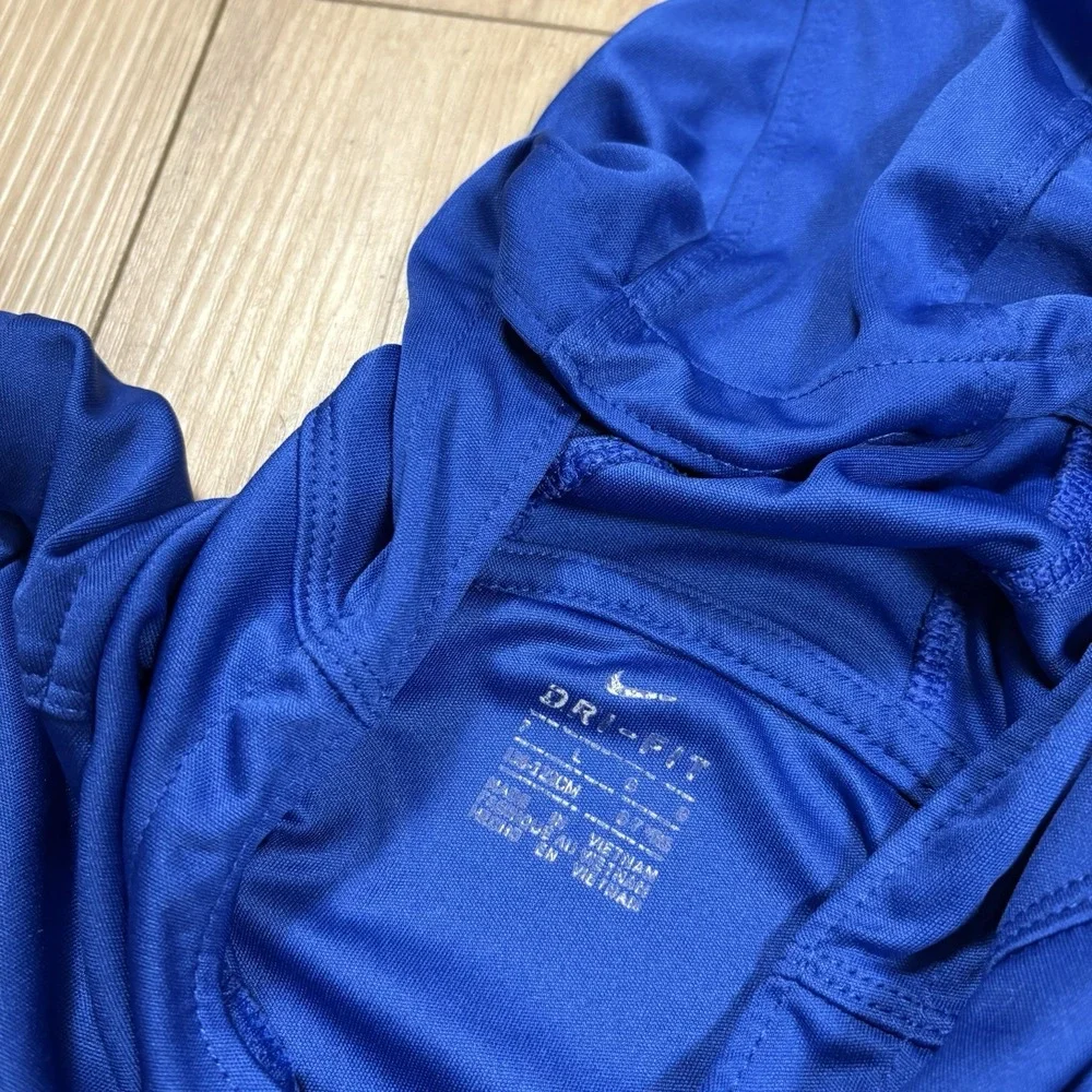 Nike DriFit‎ Hoodie Youth L 7 Blue Swoosh Long Sleeve Light Weight